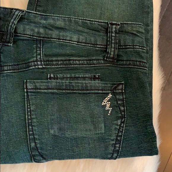 Jolt Rhinestone accented straight leg blue jeans - Picture 4 of 6